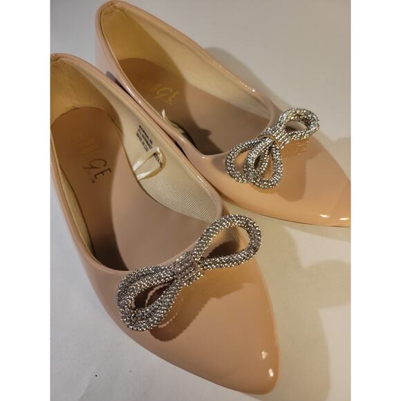 Rouge Helium Shoes - Rouge Helium Womens Crystal Studded Pink Leather Flats Size 9